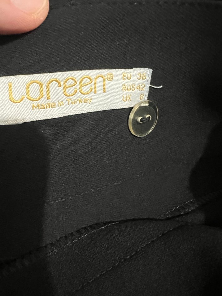 Siyah Dökümlü Kadın Uzun Etek - Görsel 4