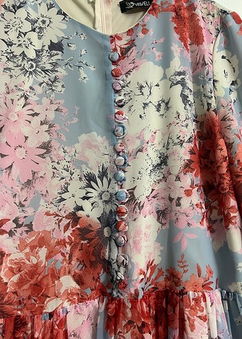 Uzun Kol Çok Renkli Bohem Uzun Elbise - Görsel 3