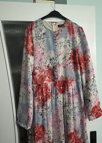 Uzun Kol Çok Renkli Bohem Uzun Elbise - Görsel 2