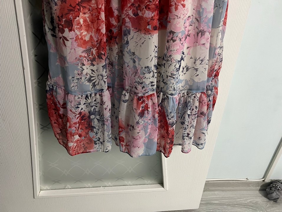 Uzun Kol Çok Renkli Bohem Uzun Elbise - Görsel 5