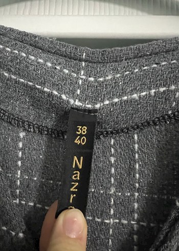 Gri Ekose V Yaka Kolsuz Uzun Elbise - Görsel 3