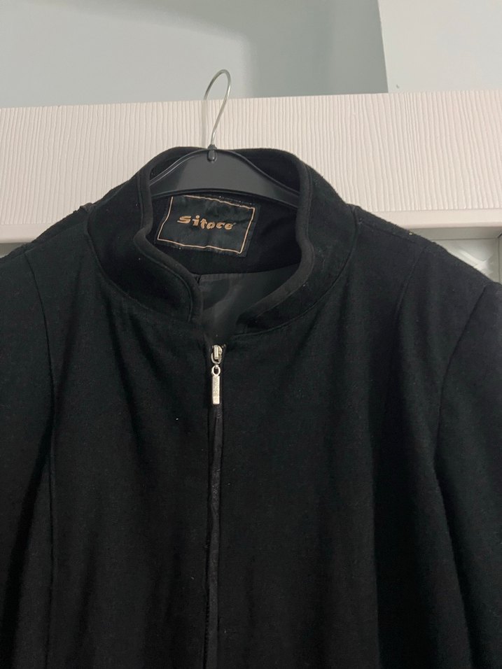 Siyah Kadın Uzun Fermuarlı kışlık pardesü - Görsel 2