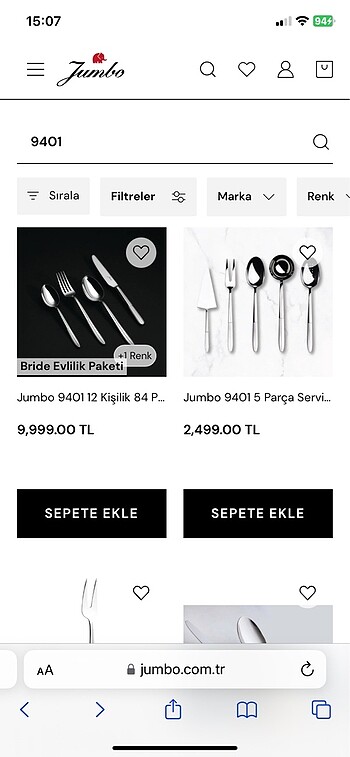 Jumbo bride set