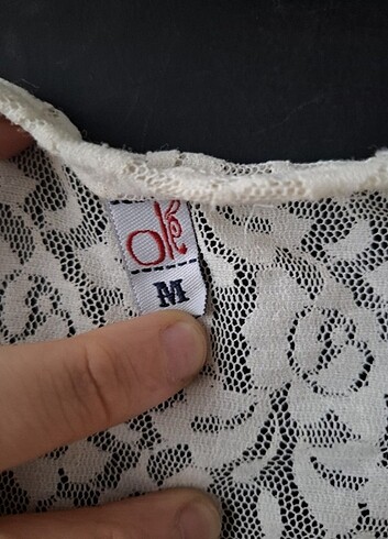 m Beden Beyaz Dantelli Bolero