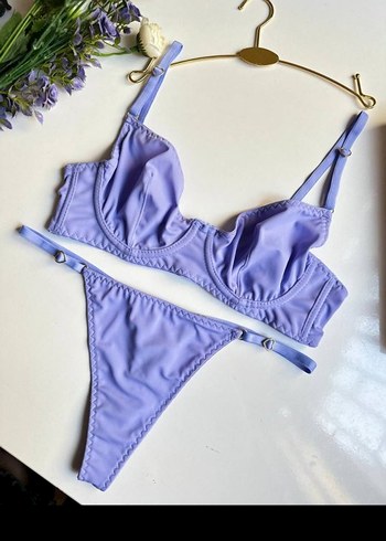 Minimalist Mor Pastel Sütyen ve Külot Takımı