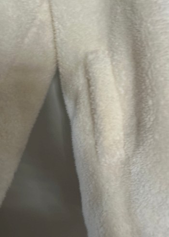 Beyaz Peluş Kadın Midi Kaban astarlı - Görsel 4