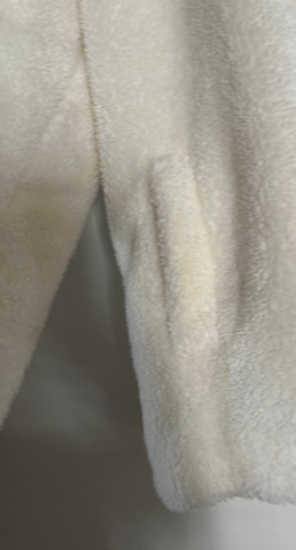 Beyaz Peluş Kadın Midi Kaban astarlı - Görsel 4