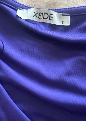 Mor V Yaka Drapeli  Bluz - Görsel 5