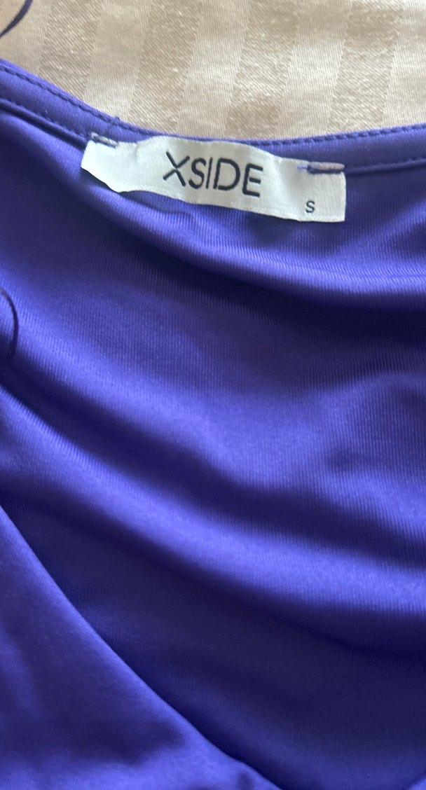 Mor V Yaka Drapeli  Bluz - Görsel 5