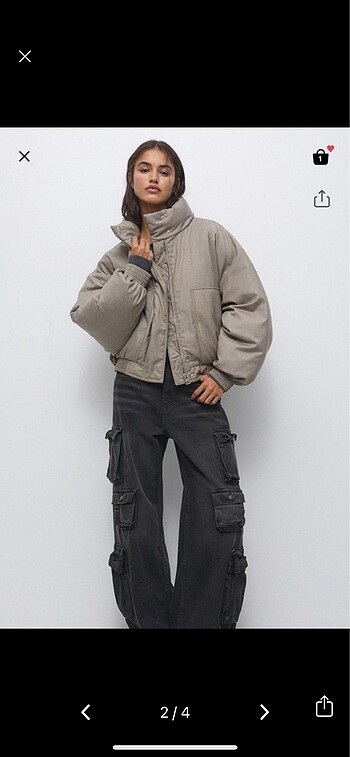 Pull and Bear Pull&Bear dik yaka şişme mont