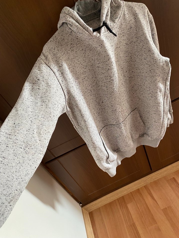 Gri Kapüşonlu Erkek Sweatshirt - Görsel 3