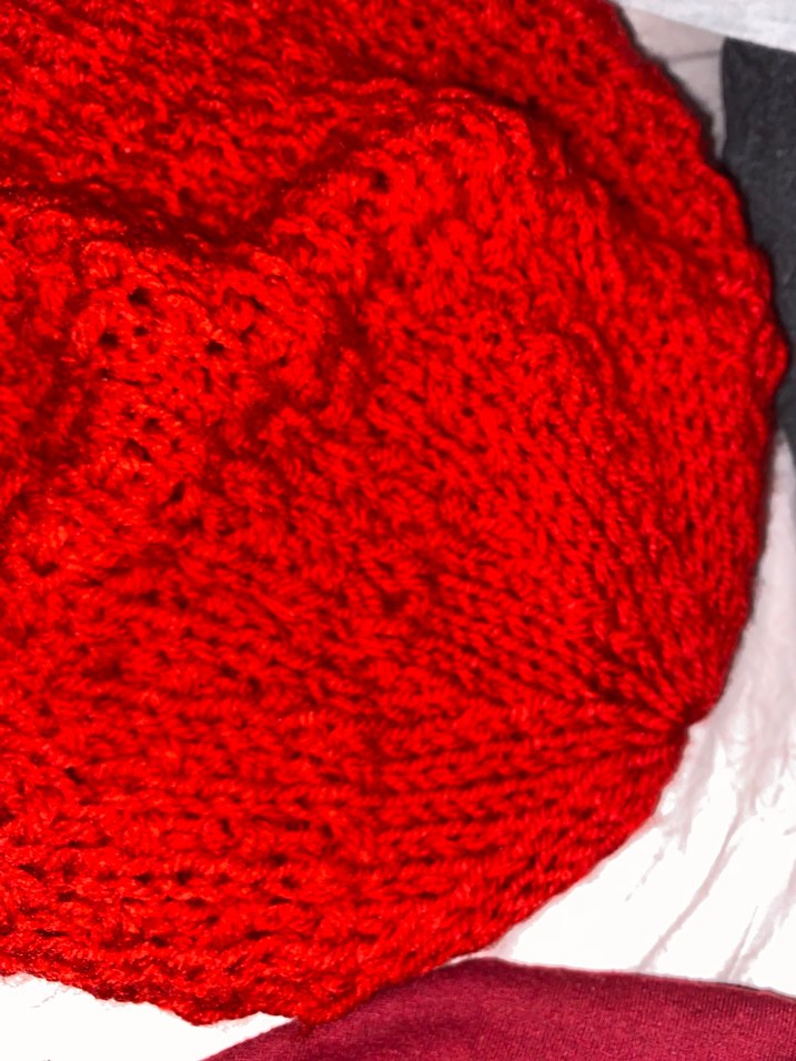 Kadın Kırmızı Örgü Bere - Görsel 3