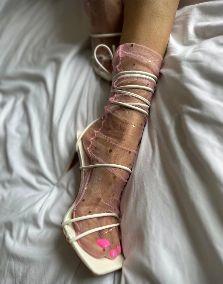 Beyaz Dantel Detaylı Modern Halhal - Görsel 2