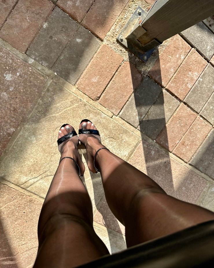 Şeffaf Bantlı Siyah Yılan Desenli İnce Topuklu - Görsel 2