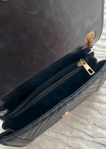 Zincir Detaylı Siyah Deri Kadın Çanta - Görsel 2