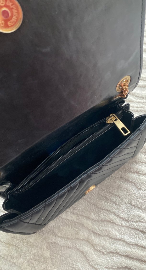 Zincir Detaylı Siyah Deri Kadın Çanta - Görsel 2