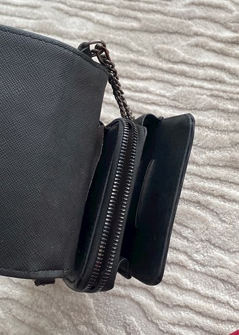 Gri Yılan Desenli Kadın Zincirli Çanta - Görsel 2