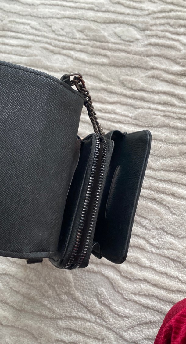 Gri Yılan Desenli Kadın Zincirli Çanta - Görsel 2