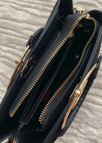 Siyah Süet Tokalı Kadın Çanta - Görsel 2