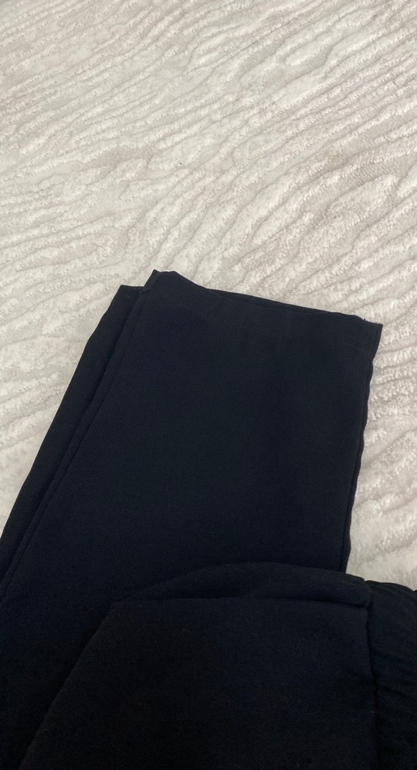 Kadın Siyah hamilelik Midi Kumaş Pantolon - Görsel 3