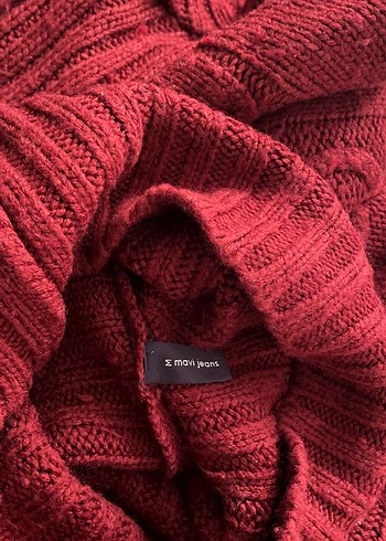 Bordo Yün Kazak, Boğazlı, İnce Örgü - Görsel 3