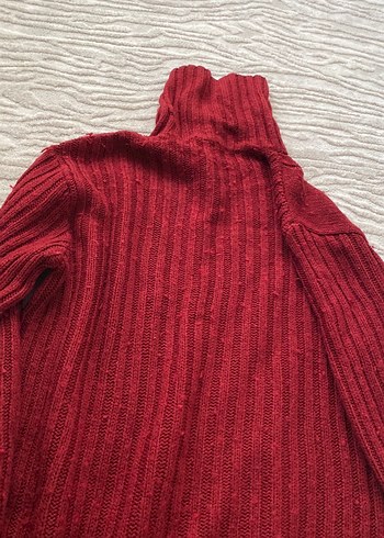 Bordo Yün Kazak, Boğazlı, İnce Örgü - Görsel 2