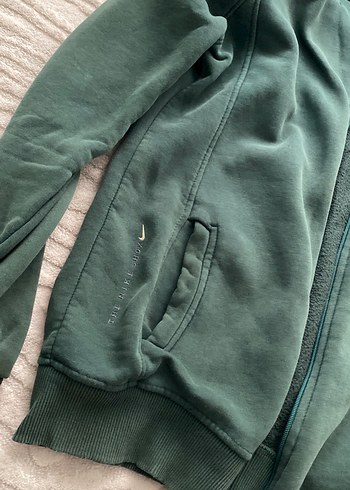 Erkek Yeşil Fermuarlı Kapüşonlu Sweatshirt - Görsel 3