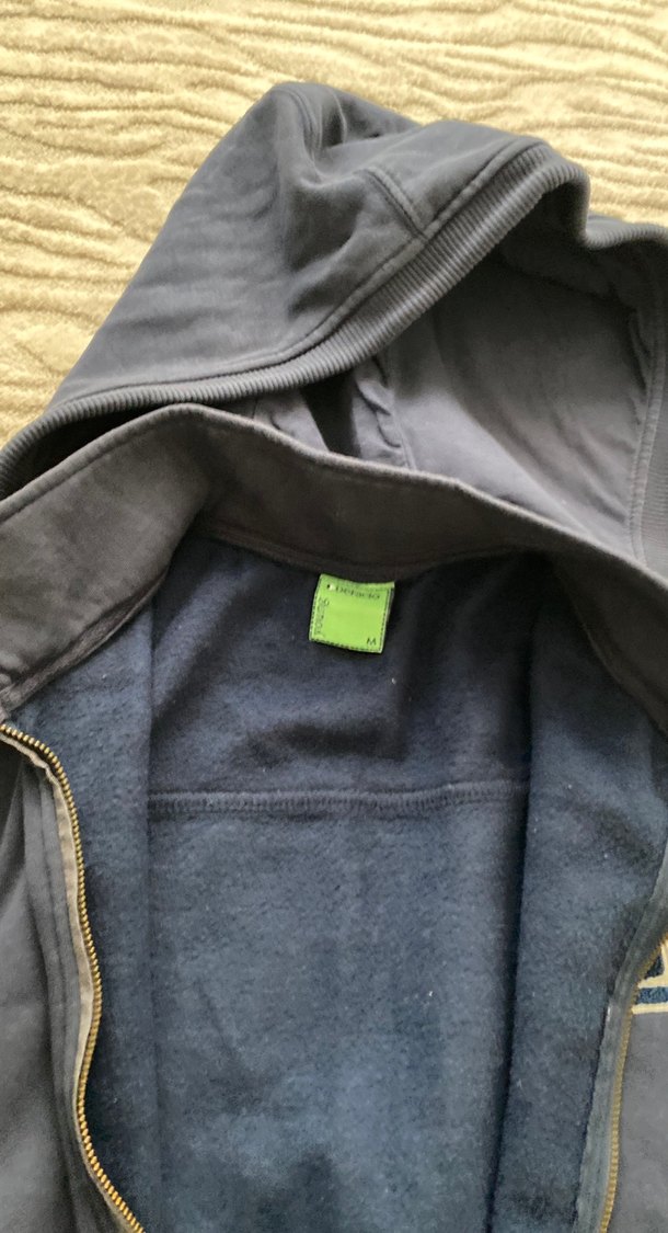 Kapüşonlu Mavi Fermuarlı Erkek Sweatshirt - Görsel 2