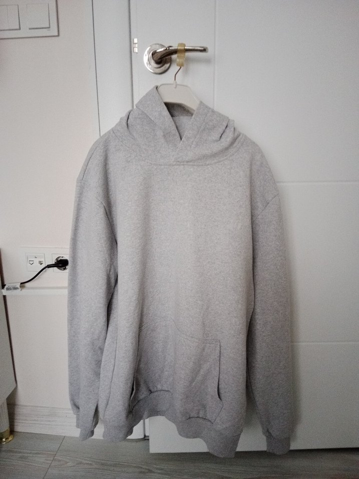 Gri erkekSweatshirt Uzun Kollu Basic - Görsel 2