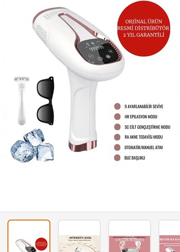 Beyaz Lazer Epilasyon Cihazı 9 Seviyeli