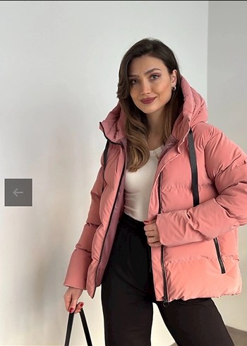 Pembe Şişme Kadın Kışlık Mont