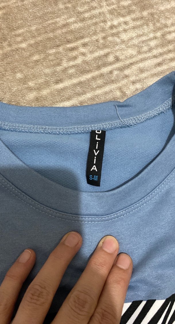 Mavi Baskılı Kadın Sweatshirt - Görsel 5