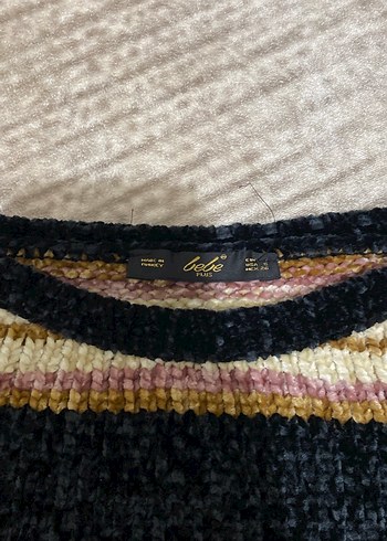 Çizgili Bohem Kadın Triko Kazak - Görsel 5