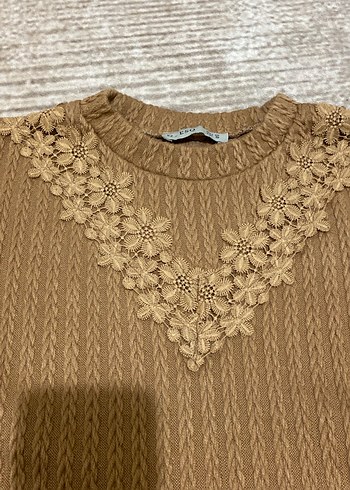 Nakışlı Bohem Tarz Kadın Örgü Kazak - Görsel 2