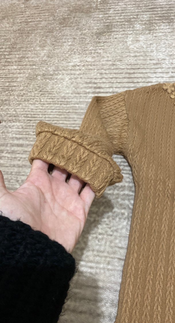 Nakışlı Bohem Tarz Kadın Örgü Kazak - Görsel 4