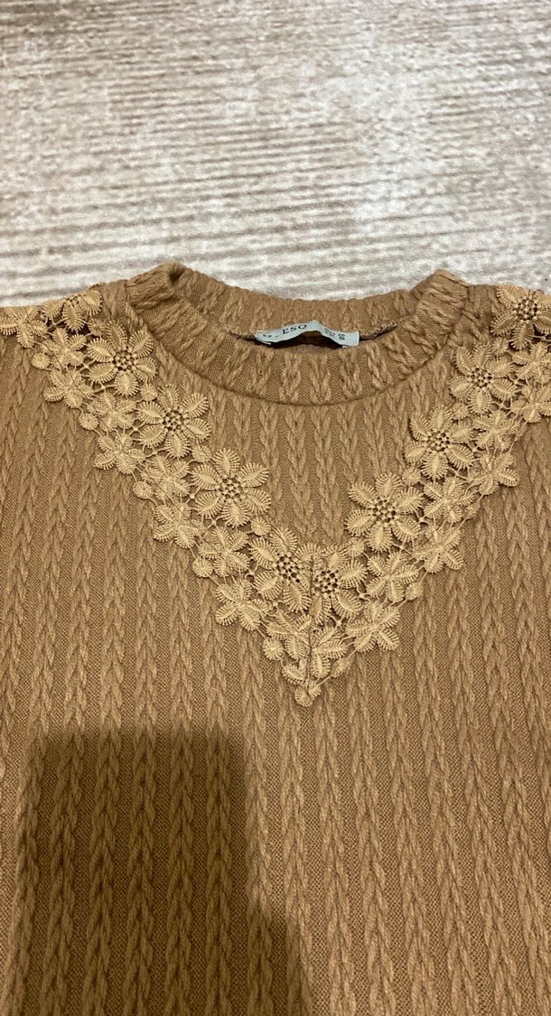 Nakışlı Bohem Tarz Kadın Örgü Kazak - Görsel 2