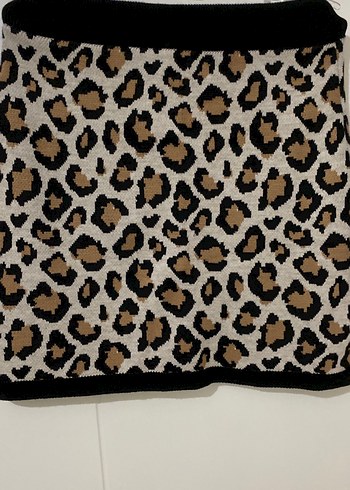 Kahverengi Leopar Desenli Uzun Kollu Kadın triko takım - Görsel 7