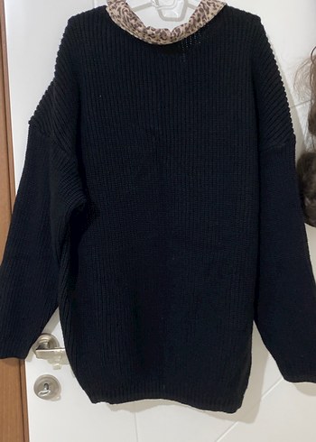 Leopar Desenli Düğmeli Triko Kadın Ceket - Görsel 7