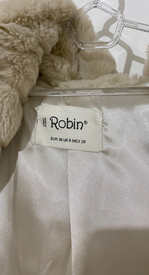 Bej Peluş Midi Kadın kürk - Görsel 3