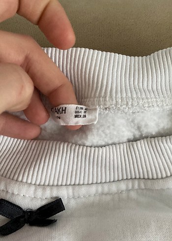 Kadın Beyaz Uzun Kollu Rahat crop Sweatshirt - Görsel 2