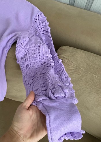 Mor Bohem Uzun Kollu Triko Kazak - Görsel 5