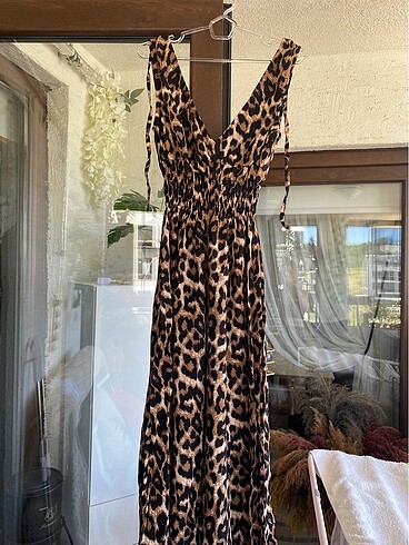 Leopar desen elbise