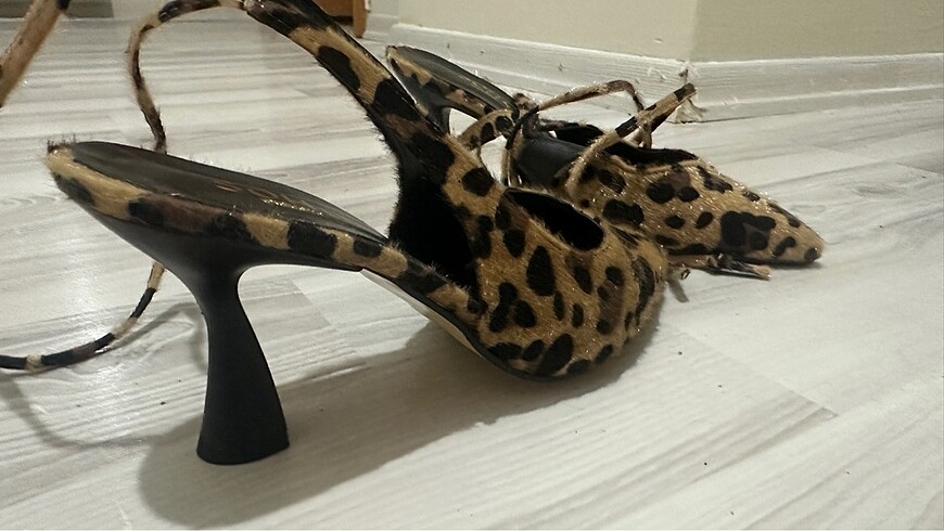 37 Beden Leopar topuklu ayakkabı