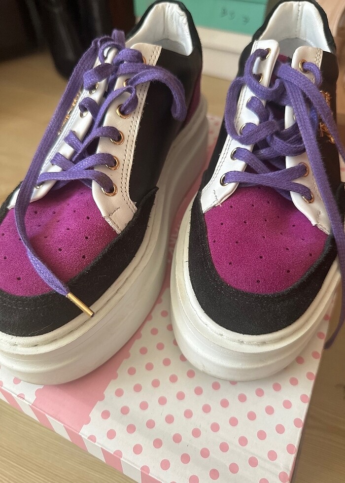 Kalın taban ayakkabı süet - Görsel 3