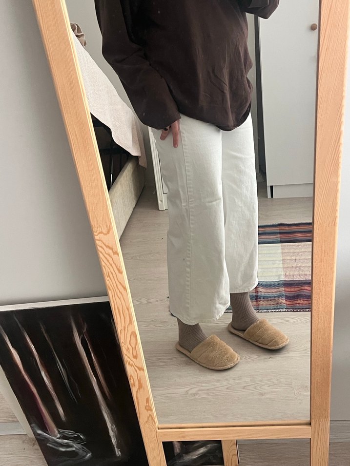 Bej Midi Kadın Kot Pantolon - Görsel 2