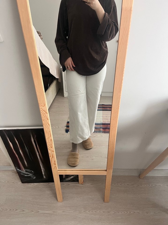 Bej Midi Kadın Kot Pantolon - Görsel 3