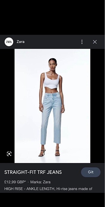 SATILDI!!! ZARA ORJINAL STRAIGHT FIT 34 Beden