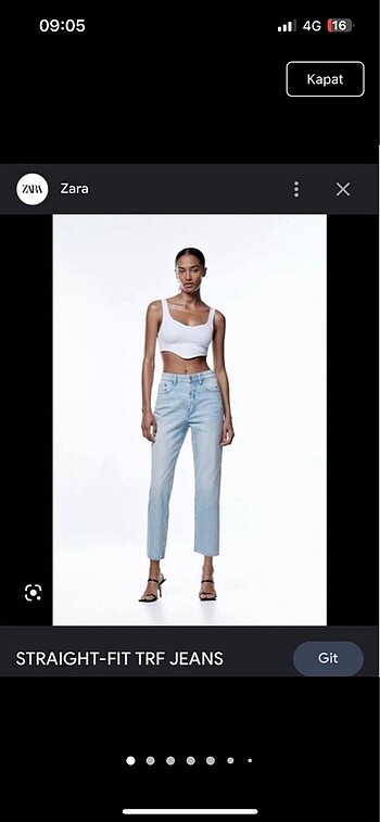 ZARA Orjinal STRAIGHT Fit 36 Beden