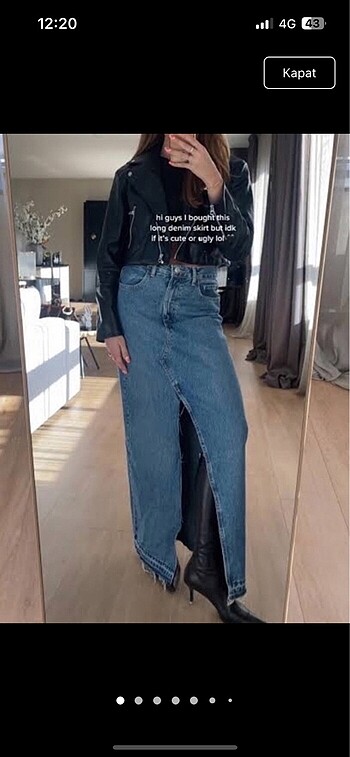ZARA Orjinal XS/34 Beden Yırtmaçlı Etek
