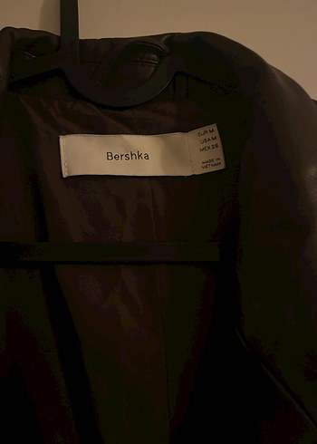 Bershka Düğmeli Kahverengi Deri Kadın Ceket bershka